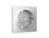 Лицевая панель ALFA (Серебро глянец) для электрической розетки с заземлением QUANT AP4060