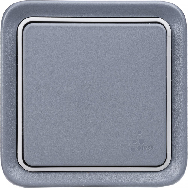 Legrand Plexo Серый Переключатель 1-клавишный накладной, 10А, в сборе IP55
