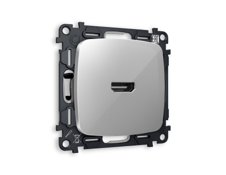 Комплект механизма розетки HDMI 2.0 OMEGA MO414010 Серебро глянец 40V/500mA 2.0GHz 5-18Gbit/s QUANT