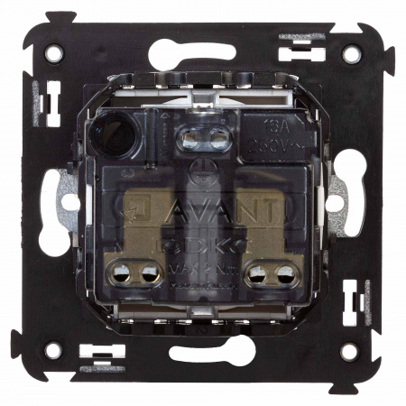 DKC Avanti Закаленная сталь Розетка 2P+E со шторками