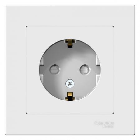 Systeme Electric AtlasDesign Лотос Розетка с/з со шторками, 16А, в сборе