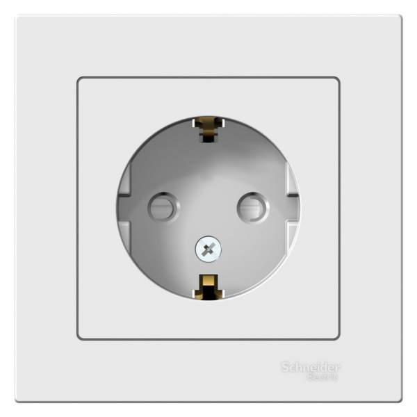 Systeme Electric AtlasDesign Лотос Розетка с/з со шторками, 16А, в сборе