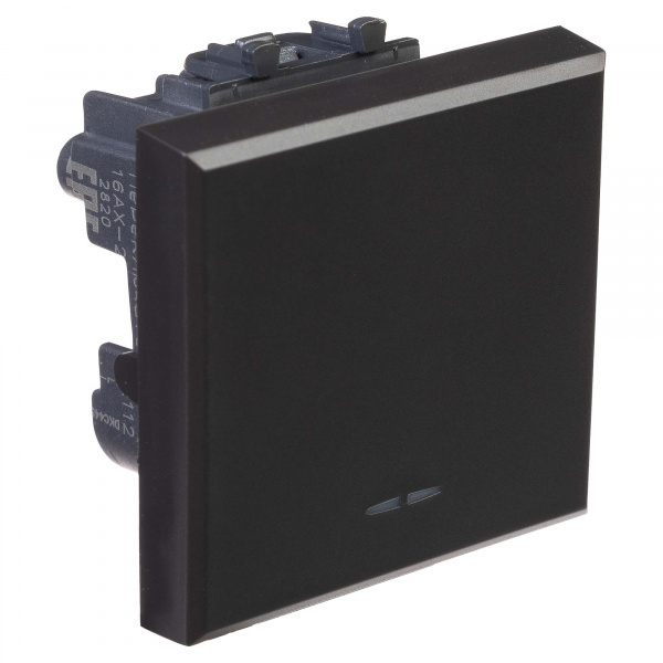 DKC Avanti Черный матовый Переключатель одноклавишный 2 модуля