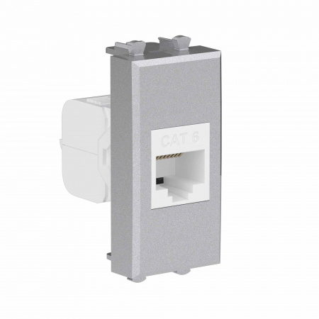 DKC Avanti Компьютерная розетка RJ-45 без шторки модульная, кат.6, Закаленная сталь, 1 модуль