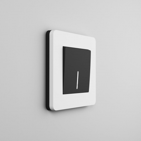 Рамка из поликарбоната на 1 пост Split белый/черный, soft-touch W0013068