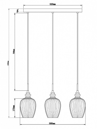 Подвесной светильник MOD044-PL-03-N Maytoni Blues