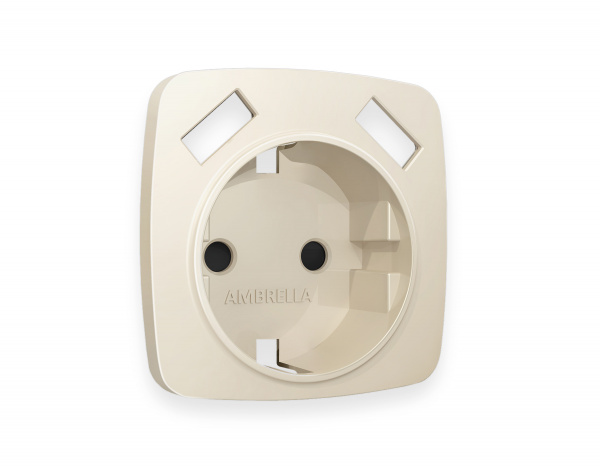 Лицевая панель OMEGA (Бежевый матовый) для электрической розетки с/з со шторками 2USB A+A QUANT OP3290