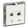 Systeme Electric Wessen 59 Шампань Розетка 2-ая ТЛФ + компьютерная 5е (RJ11+RJ45)
