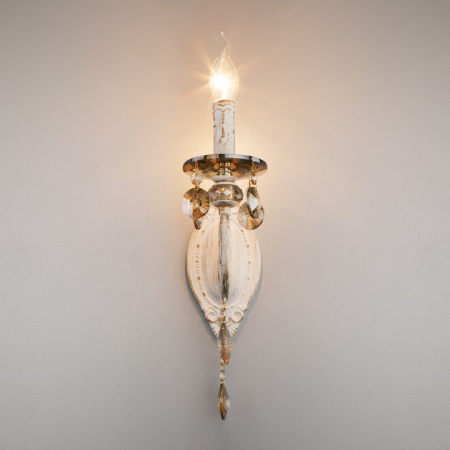 Бра с хрусталем 10104/1 белый с золотом Eurosvet Ravenna