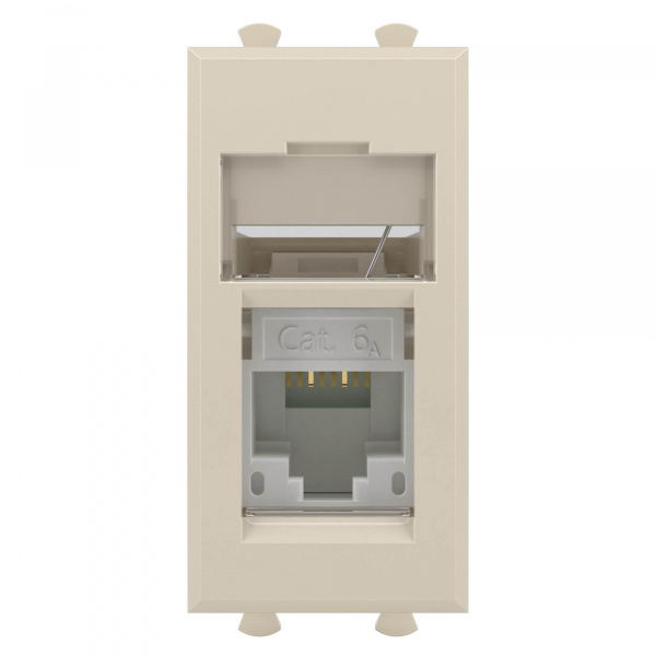 DKC Avanti Ванильная дымка Компьютерная розетка RJ-45  категория 6А 1 модуль