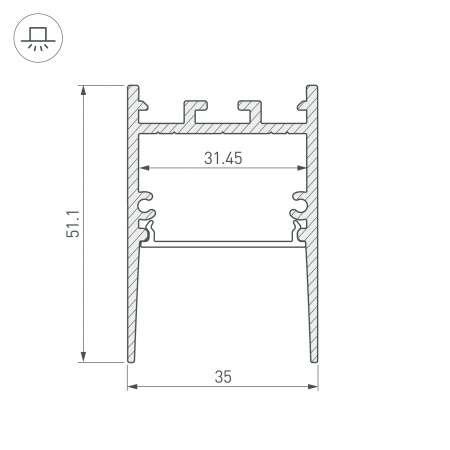 Профиль Arlight SL-Comfort-3551-2000 Anod 031731