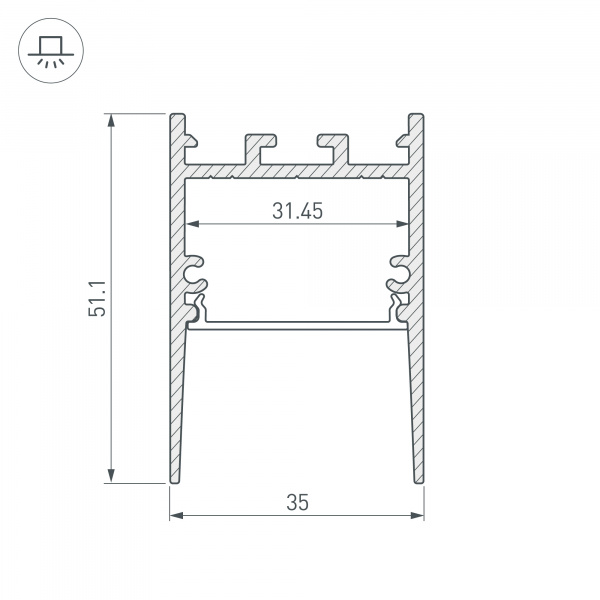 Профиль Arlight SL-Comfort-3551-2000 Anod Black 031730