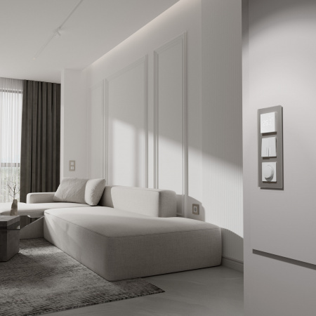 Рамка из стекла на 3 поста Senso дымчатый soft-touch W0033117