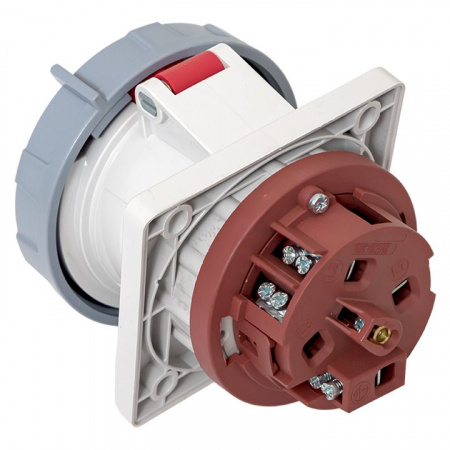 EKF PROxima Розетка стационарная внутренняя угловая 4342 3Р+РЕ 63А 380В IP67