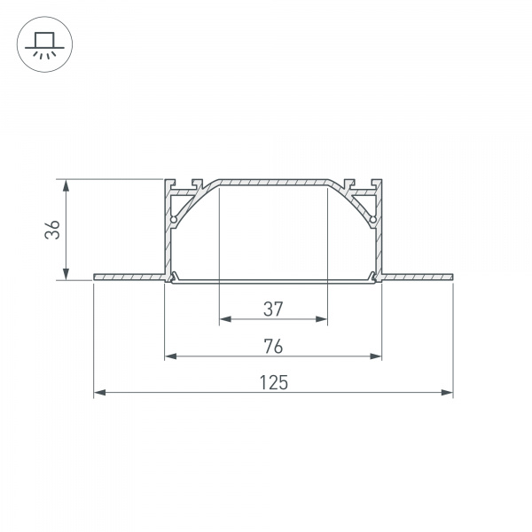 Профиль Arlight ARH-LINIA72-FANTOM-2000 ANOD 025025