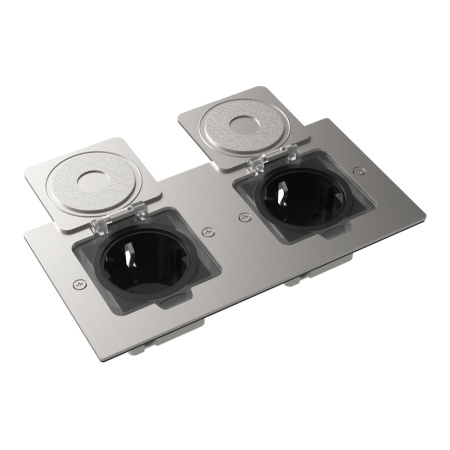 Лючок Surface 4 мод. (2 мод. 45х45 мм.), никель, IP44