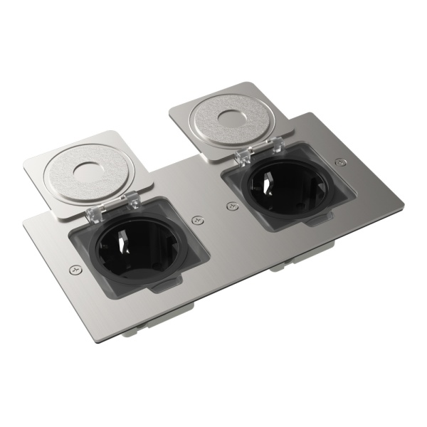 Лючок Surface 4 мод. (2 мод. 45х45 мм.), никель, IP44