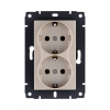 Розетка штепсельная SCHUKO двойная 16A/250 В, золотой Kollinger REA-032GD для Aspekt, Eleganz, Reflex