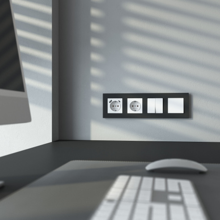 Розетка с заземлением, шторками и USB тип A+C (белый матовый) W1171761 Розетка с заземлением, шторками и USB тип A+C (белый матовый) W1171761