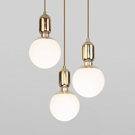 Подвесной светильник со стеклянными плафонами 50151/3 золото Eurosvet Bubble