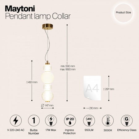 Подвесной светильник Pendant P069PL-L17G3K Maytoni Collar