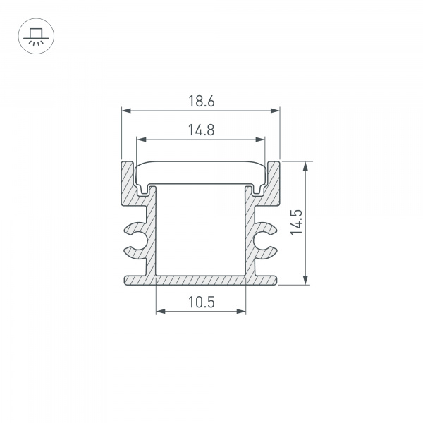 Arlight Профиль FLOOR18-H15-3000 ANOD BLACK (Алюминий)