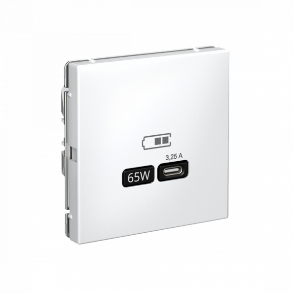 Systeme Electric ArtGallery Белый USB Розетка тип-С 65Вт высокоскор.заряд. QC, PD, механизм
