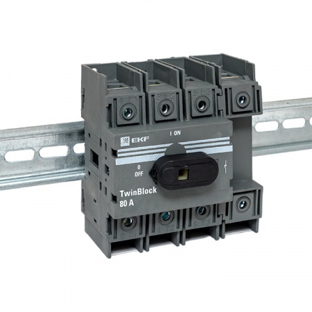 EKF Рубильник 80A 4P c рукояткой управления для прямой установки TwinBlock