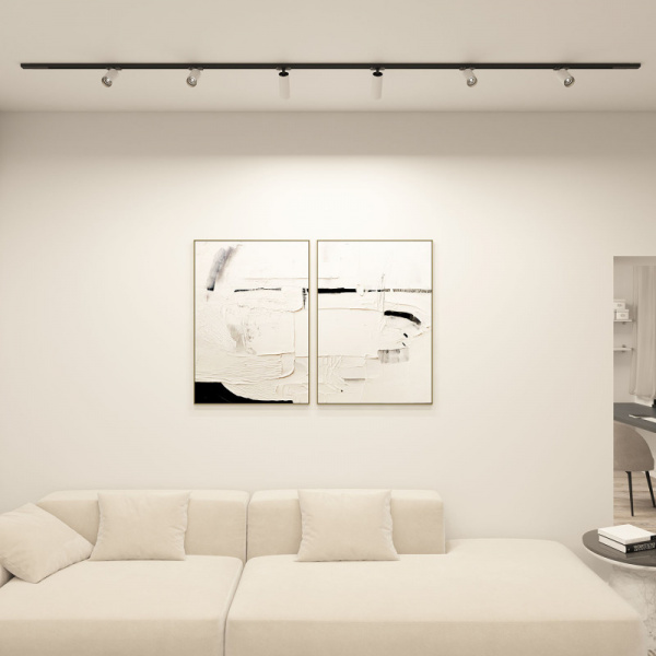 DK6060-BW+BK Трековый светильник IP 20, 15 Вт, GU10, черный с белым, алюминий