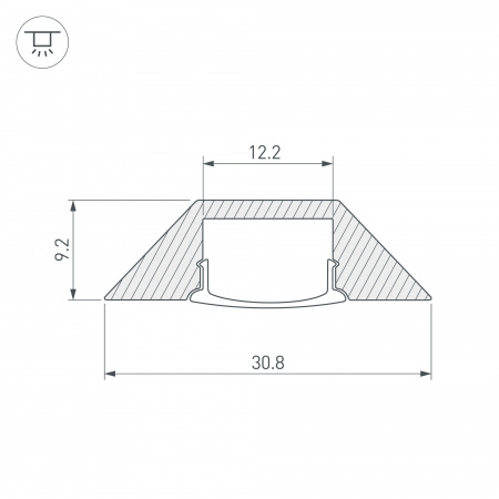Профиль с рассеивателем Arlight ALU-CORNER-2000 ANOD+FROST 014900