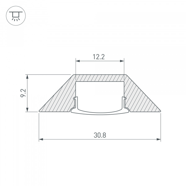 Профиль с рассеивателем Arlight ALU-CORNER-2000 ANOD+FROST 014900