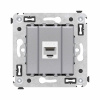 DKC Avanti Компьютерная розетка RJ-45 без шторки в стену, кат.6 одинарная, Закаленная сталь