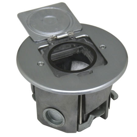 Лючок Surface 2 мод. (1 мод. 45х45 мм.), круглый, полированное серебро, IP44, (с уст. набором)