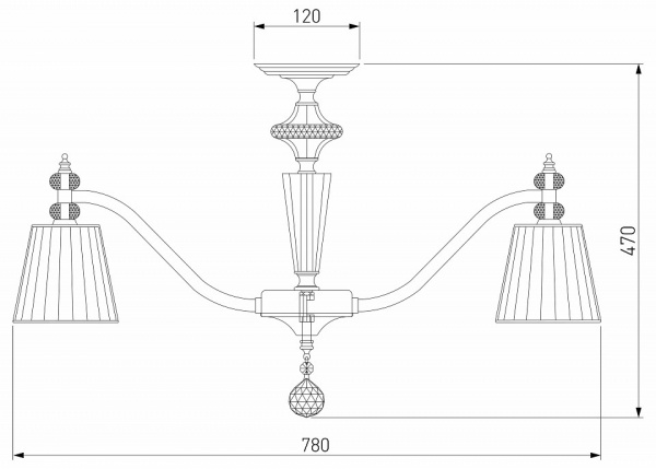 Потолочная классическая люстра 60122/8 хром Eurosvet Diva Потолочная классическая люстра 60122/8 хром Eurosvet Diva