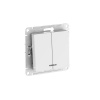 Systeme Electric AtlasDesign Белый Выключатель 2-клавишный с подсвет.,сх.5а, 10АХ, мех., быстрозажим. клем.
