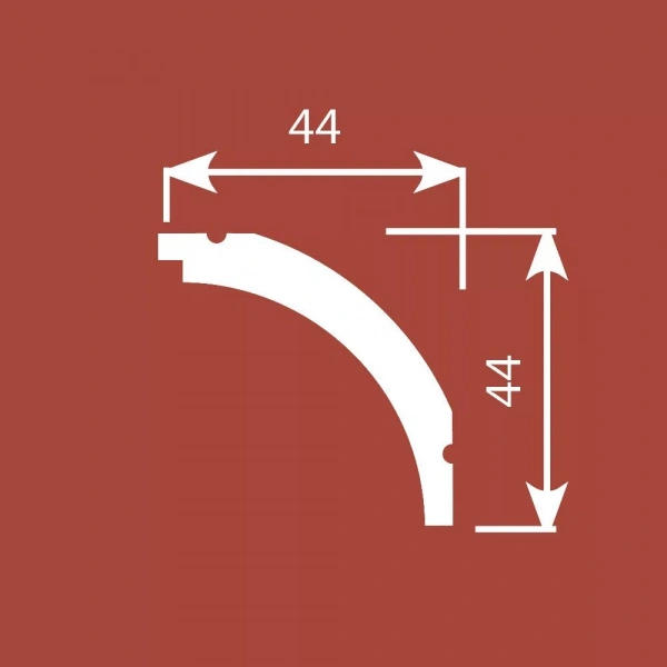 Карниз KX011, 44х44, 2000мм, Экополимер/22 Карниз KX011, 44х44, 2000мм, Экополимер/22