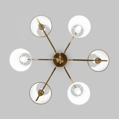 Потолочная люстра с тканевыми абажурами 60149/6 латунь Eurosvet Ozark