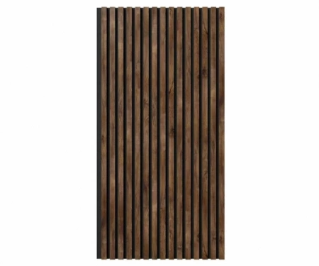 Акустическая панель, черный войлок, 1200х600х19мм, рейки МДФ дуб старинный натуральный Акустическая панель, черный войлок, 1200х600х19мм, рейки МДФ дуб старинный натуральный