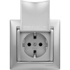 Legrand Valena Алюминий Розетка 1-ая с/з с крышкой