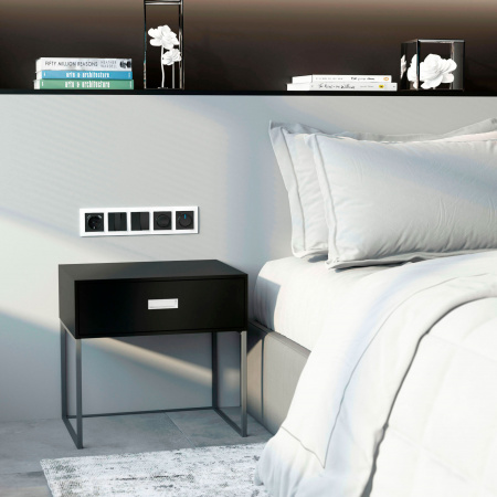 Рамка из поликарбоната на 5 постов Snabb Basic белый W0052001