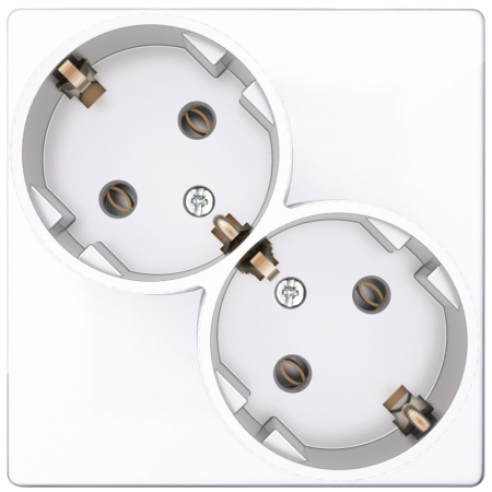 Simon 24 Белая Розетка 2Х2К+3 Sсhuko без защитных шторок