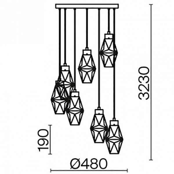 Подвесной светильник Modern MOD325PL-07G Maytoni Coctail time