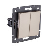 Выключатель кнопочный 2-клавишный 10А/250В, золотой Kollinger REA-S-011GD для Aspekt, Eleganz, Reflex