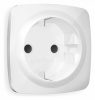 Лицевая панель OMEGA (Белый глянец) для электрической розетки с заземлением со шторками QUANT OP1070