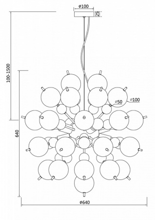 Подвесной светильник MOD133PL-08BS Maytoni Bolla