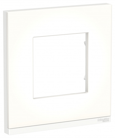 Schneider Electric Unica Pure Матовое стекло/Белая Рамка 1-ная горизонтальная