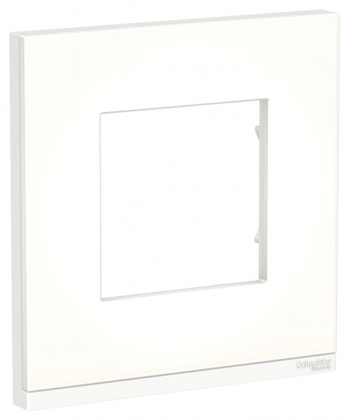 Schneider Electric Unica Pure Матовое стекло/Белая Рамка 1-ная горизонтальная