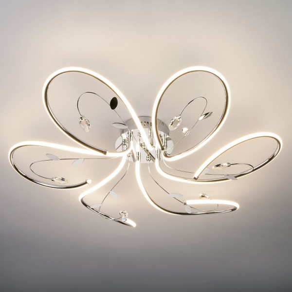 Светодиодная люстра с хрусталем 90082/6 хром Eurosvet Venzel