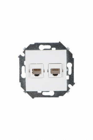 Simon 15 Белая Розетка компьютерная 2-ая RJ45 кат.5е