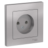 SE AtlasDesign Алюминий Розетка б/з, 16А, в сборе